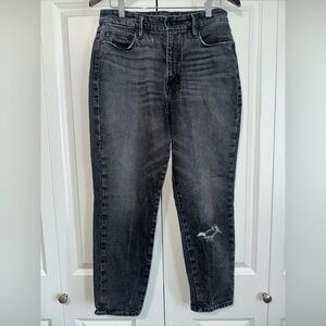 Good American Jeans Womens 28 Straight High Rise Black Denim Size 6/28